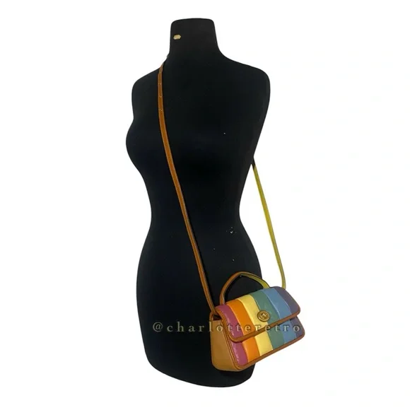 Coach Pride Collection • Quilted Rainbow Turnlock Clutch 20 - Picture 2 of 13